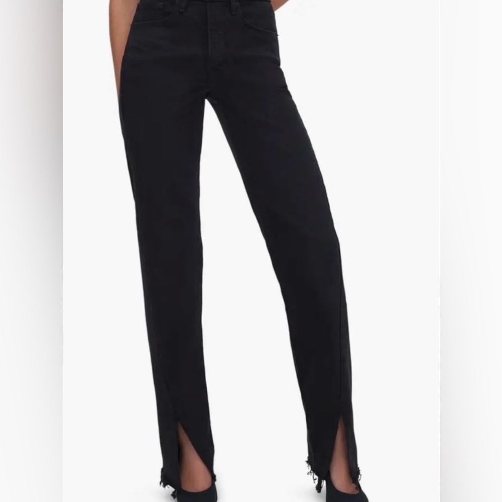 Good American Good Boy straight slit hem raw size 28